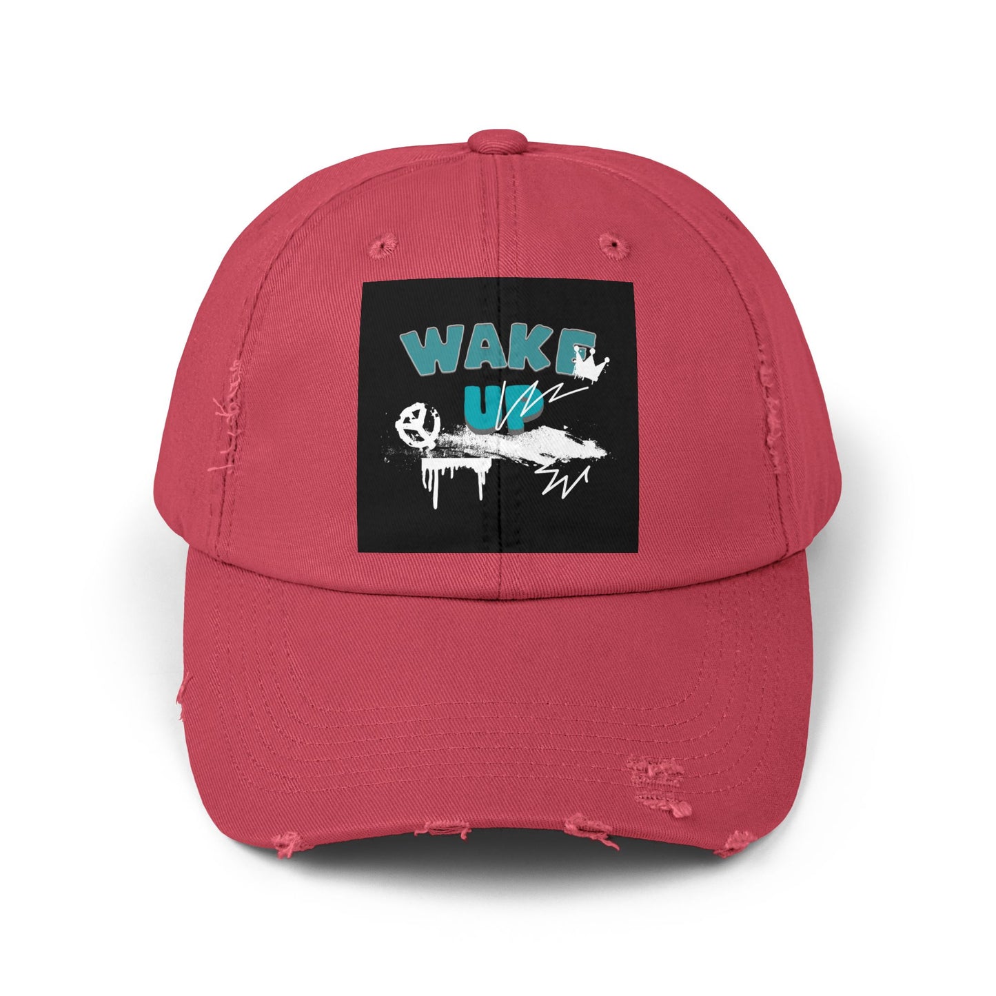 Wake Up Distressed Cotton Twill Hat for Conscious Living