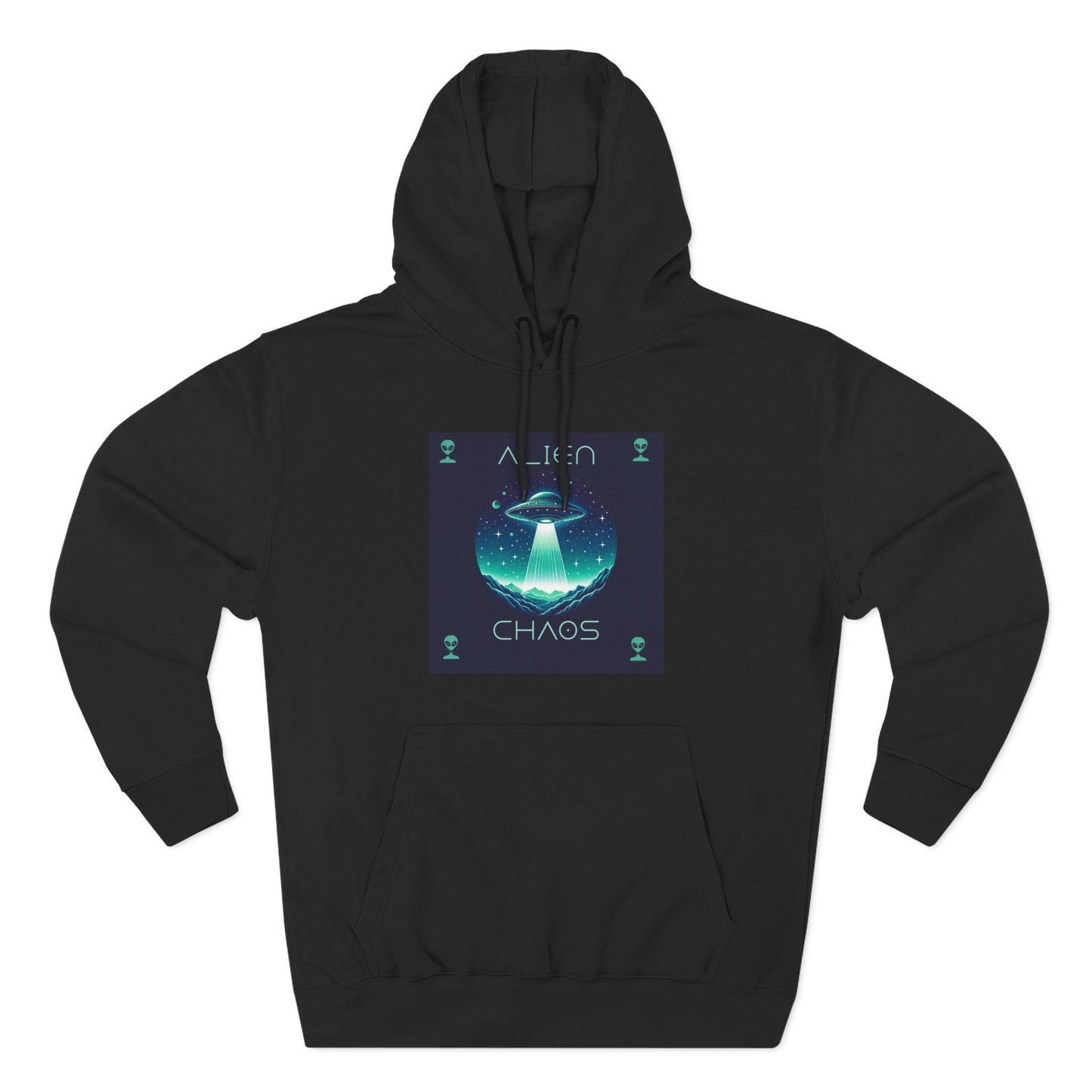 Space Battle Fleece Hoodie, Alien vs Astronaut Chaos Jacket, Outer Space War Sweatshirt, Galaxy Combat Pullover, Sci-Fi Fight Hooded Top