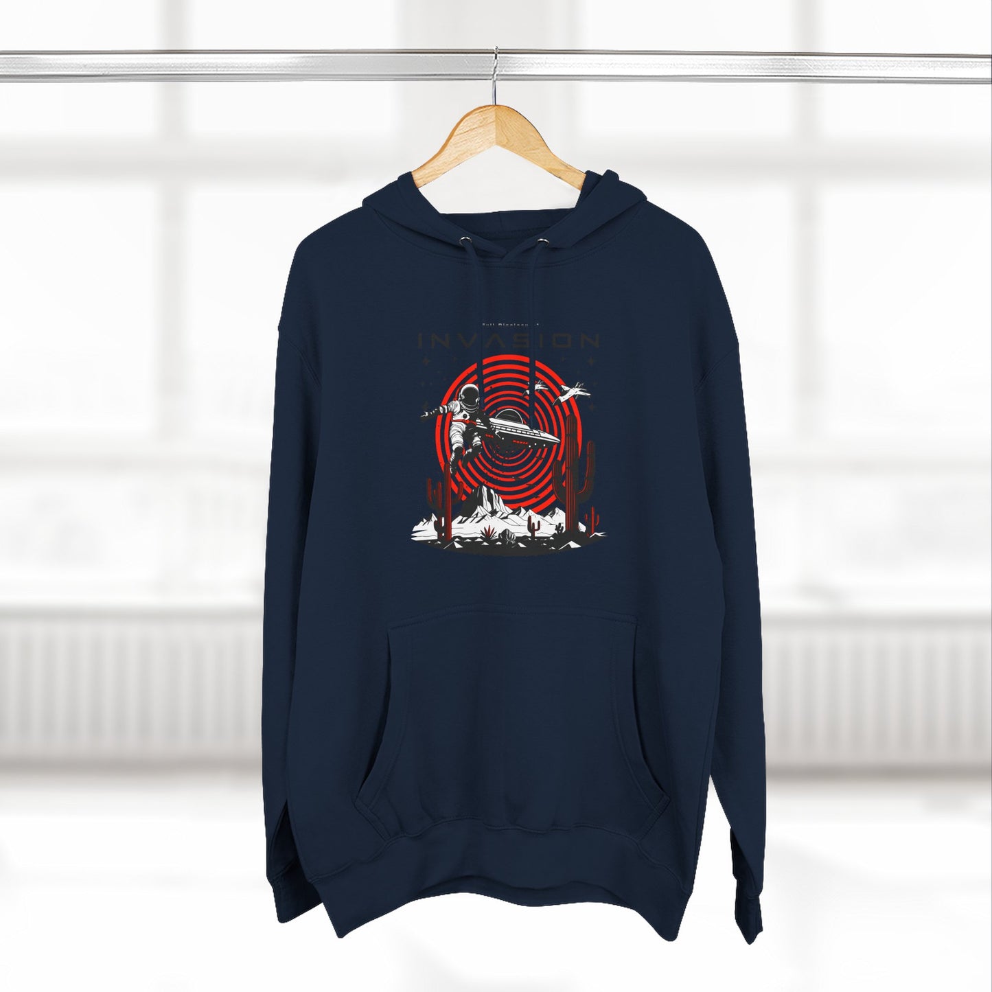 Full Disclosure Alien Invasion Fleece Hoodie, Extraterrestrial Women's Sweatshirt, Outer Space Three-Panel Fleece Jacket, UFO Invasion