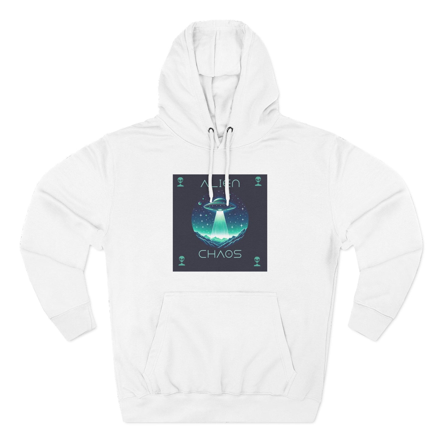 Space Battle Fleece Hoodie, Alien vs Astronaut Chaos Jacket, Outer Space War Sweatshirt, Galaxy Combat Pullover, Sci-Fi Fight Hooded Top