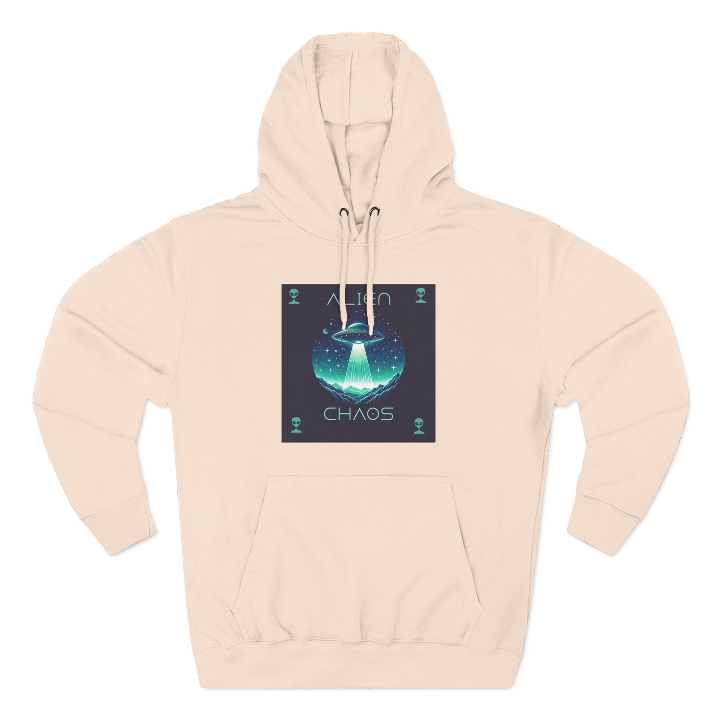 Space Battle Fleece Hoodie, Alien vs Astronaut Chaos Jacket, Outer Space War Sweatshirt, Galaxy Combat Pullover, Sci-Fi Fight Hooded Top