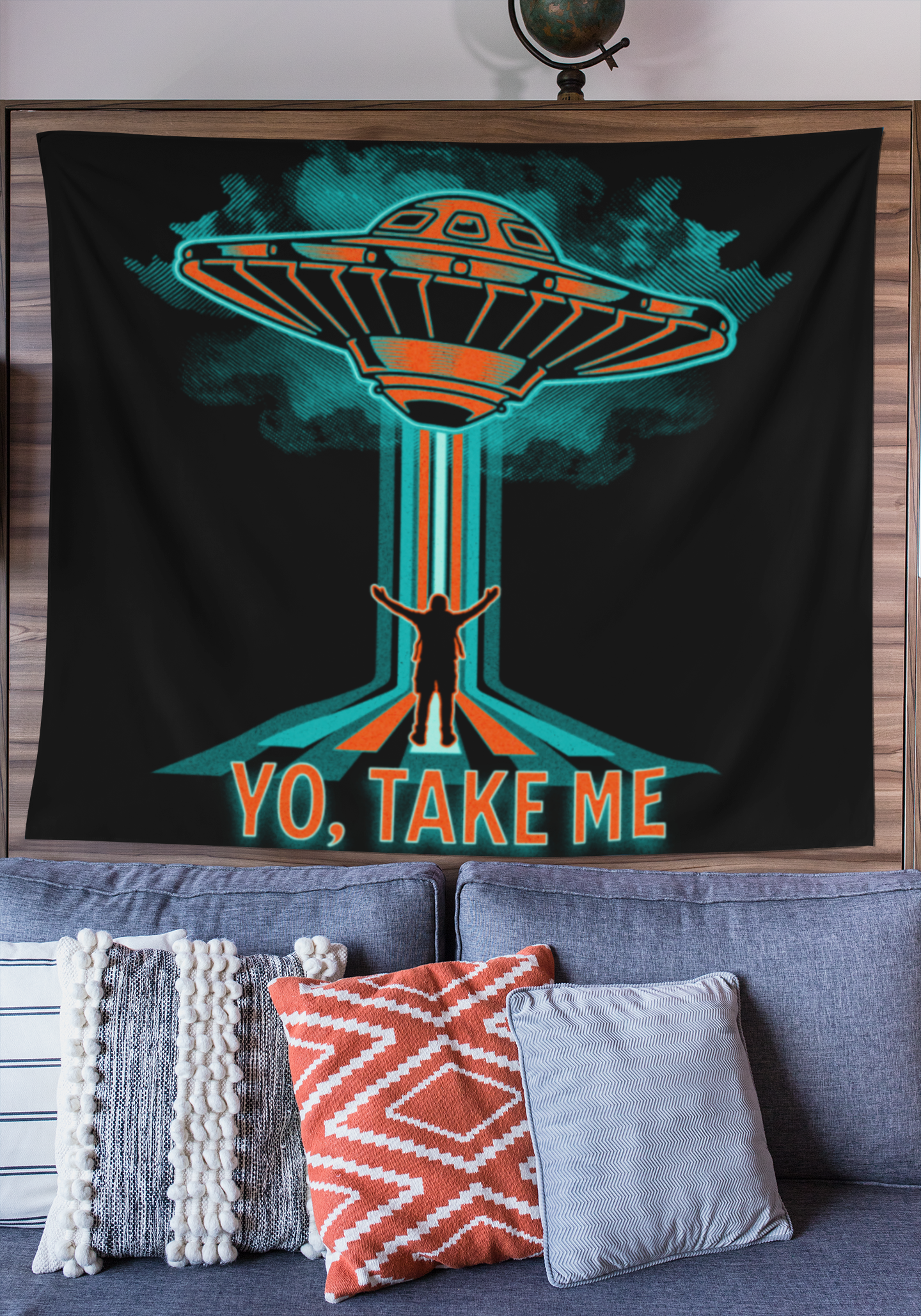 Alien Yo Take Me Wall Tapestry