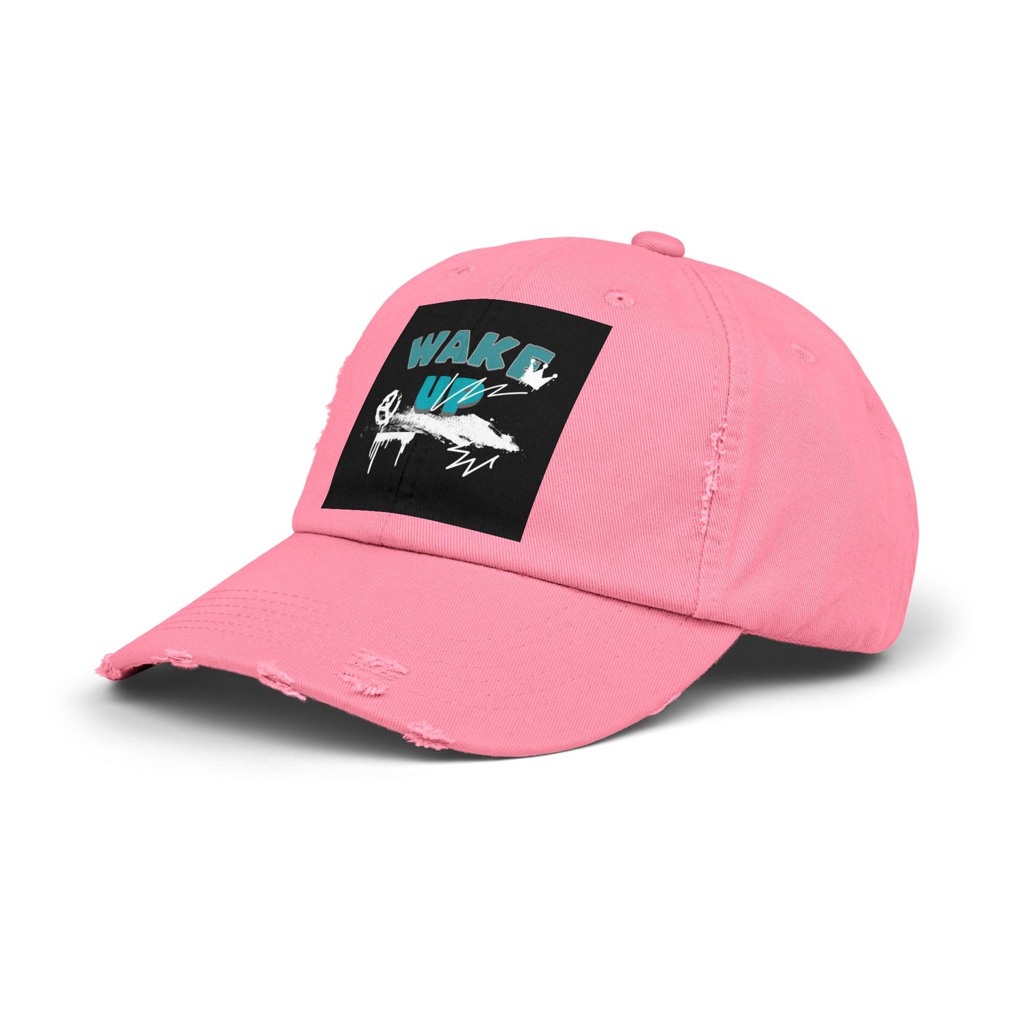 Wake Up Distressed Cotton Twill Hat for Conscious Living