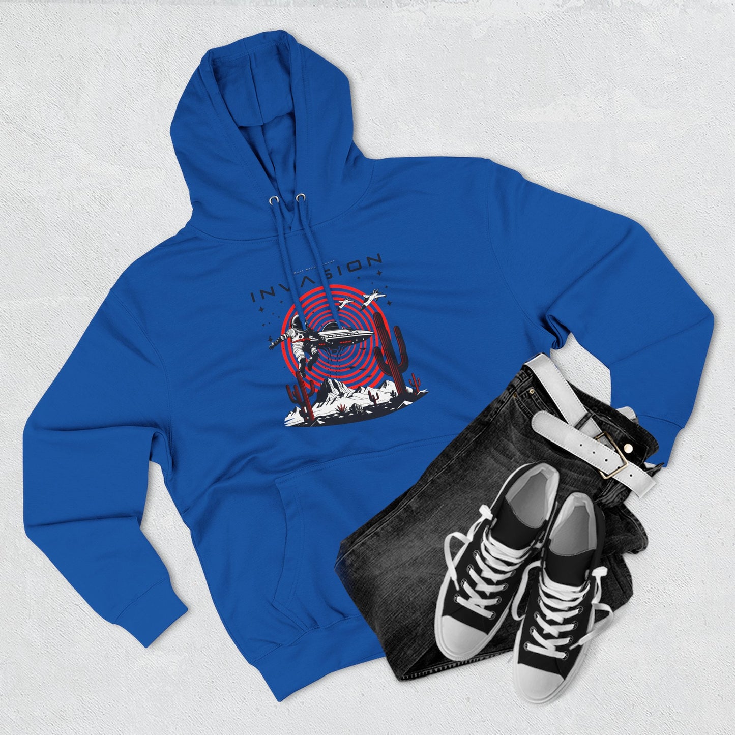 Full Disclosure Alien Invasion Fleece Hoodie, Extraterrestrial Women's Sweatshirt, Outer Space Three-Panel Fleece Jacket, UFO Invasion