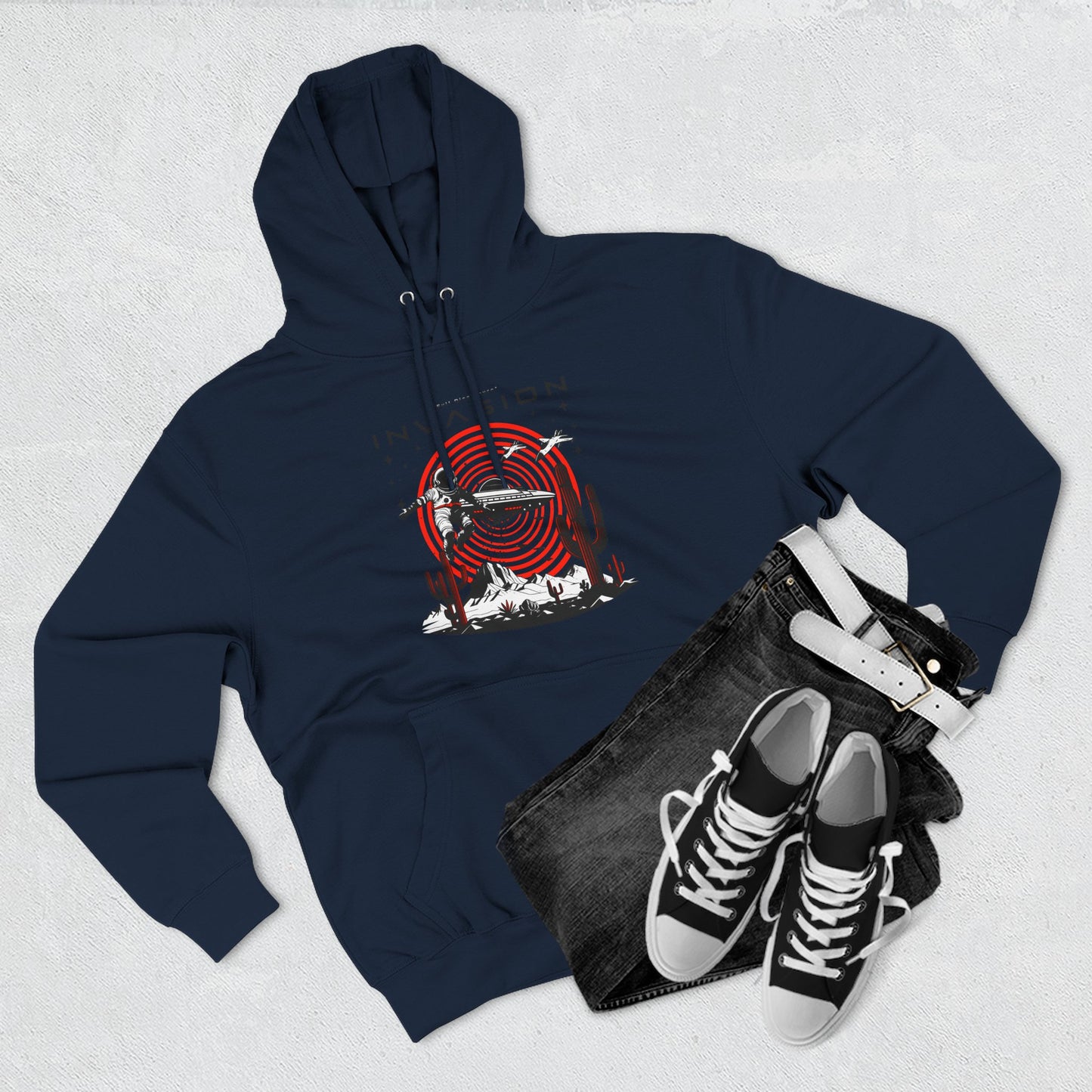 Full Disclosure Alien Invasion Fleece Hoodie, Extraterrestrial Women's Sweatshirt, Outer Space Three-Panel Fleece Jacket, UFO Invasion
