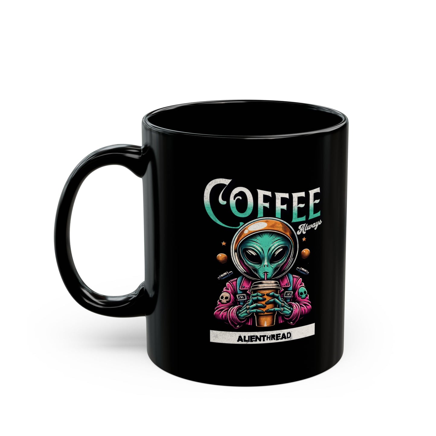 Alien Coffee Mug - UFO Extraterrestrial Sci-Fi Space Tea Cup, Area 51 Gift, Outer Space Kitchen Decor, Galaxy Mug, Cosmic Drinkware,