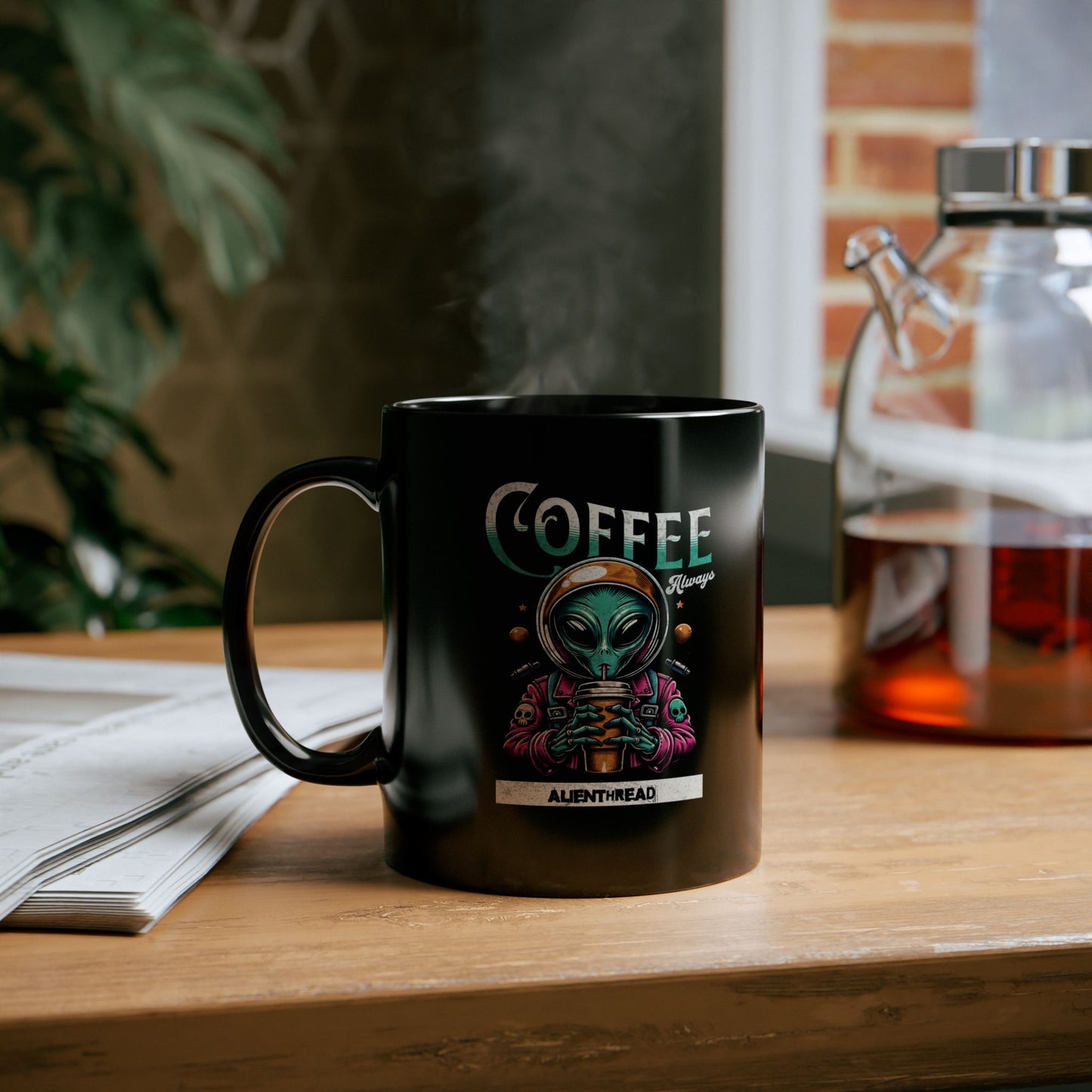 Alien Coffee Mug - UFO Extraterrestrial Sci-Fi Space Tea Cup, Area 51 Gift, Outer Space Kitchen Decor, Galaxy Mug, Cosmic Drinkware,