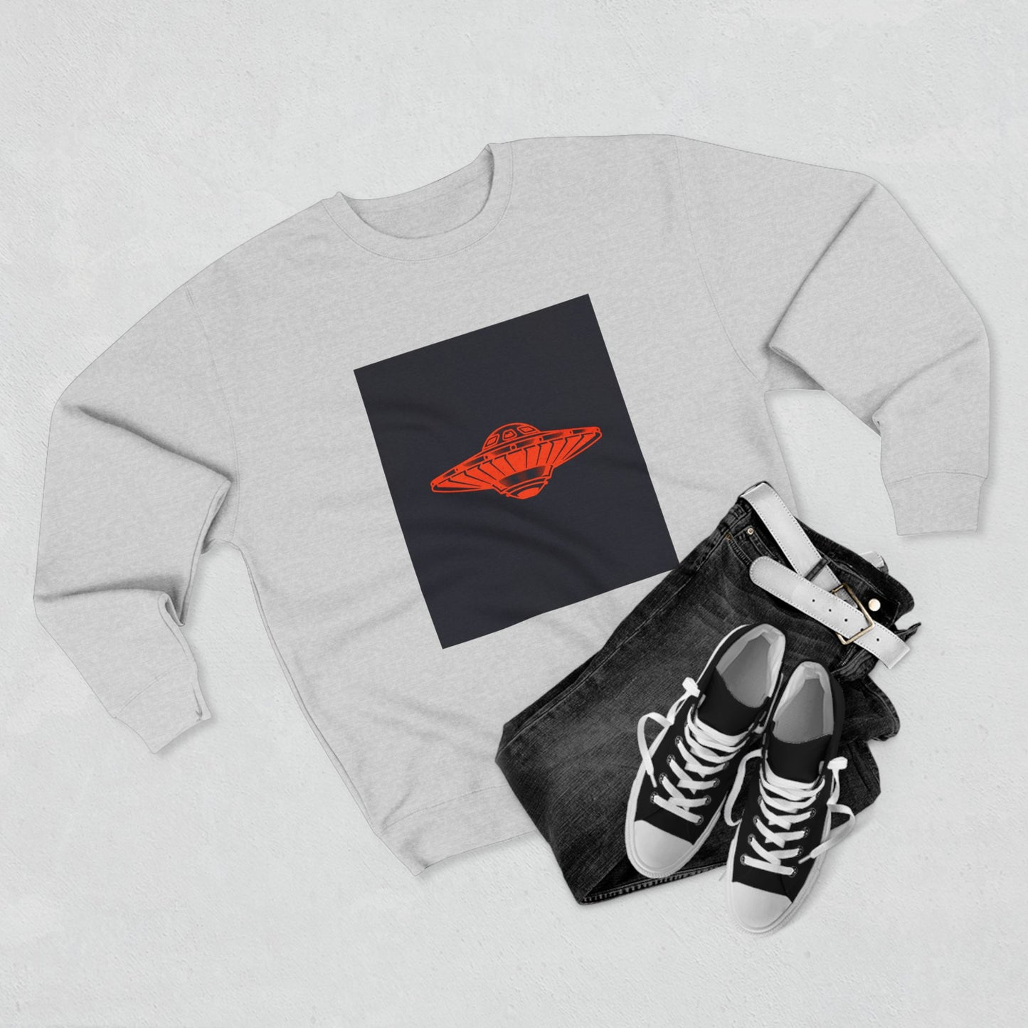 Reptilians Live Crewneck Sweatshirt, Alien Spaceship Unisex Pullover, UFO Print Sweater, Sci-Fi Graphic Jumper, Extraterrestrial Sweatshirt