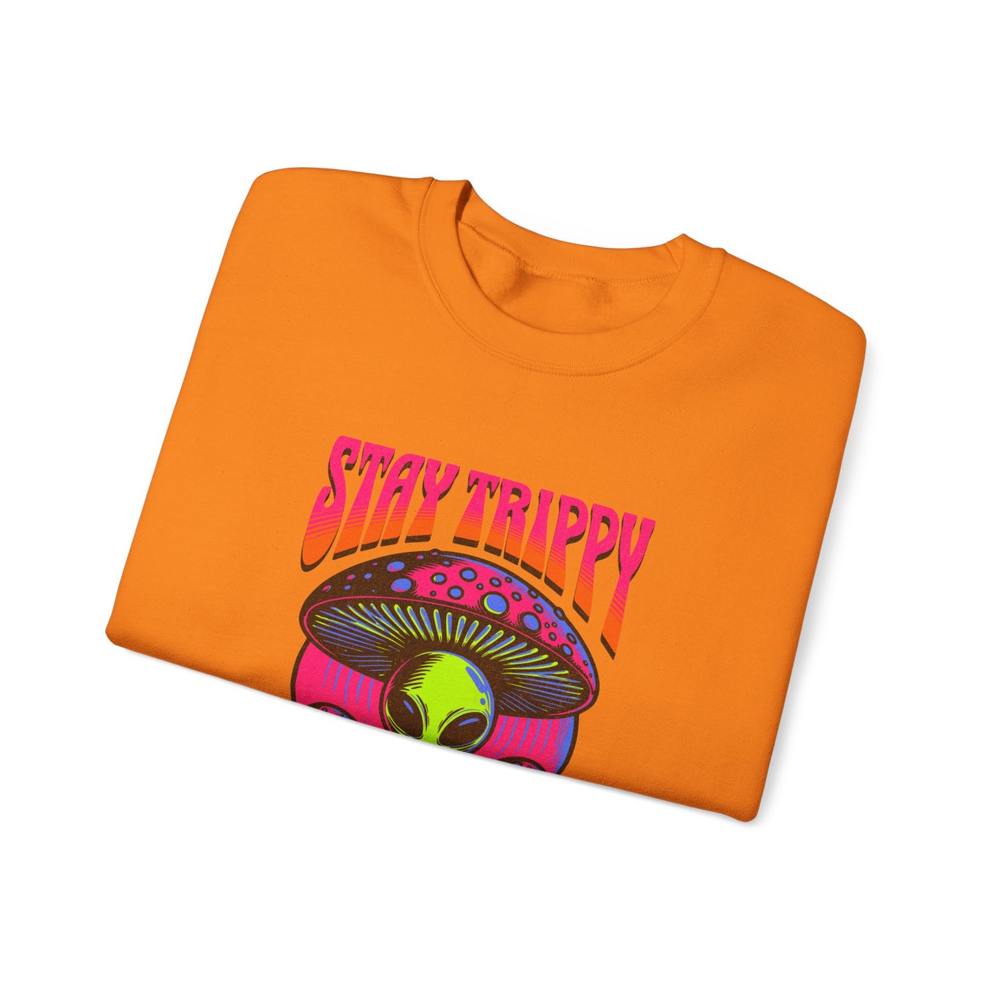 Stay Trippy Little Hippie Alien Sweatshirt - Unisex Crewneck, Heavy Blend Pullover, Galaxy Jumper, Cool Space Graphic Top, Retro UFO Sweater