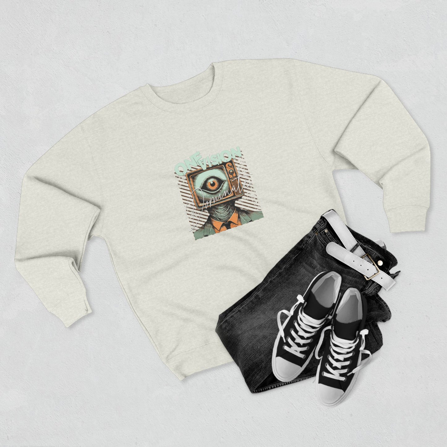 One Vision to Dominate Unisex Crewneck Sweatshirt - Stay Focused, Programmer Gift, Motivational Jumper, Inspirational Pullover, Computer