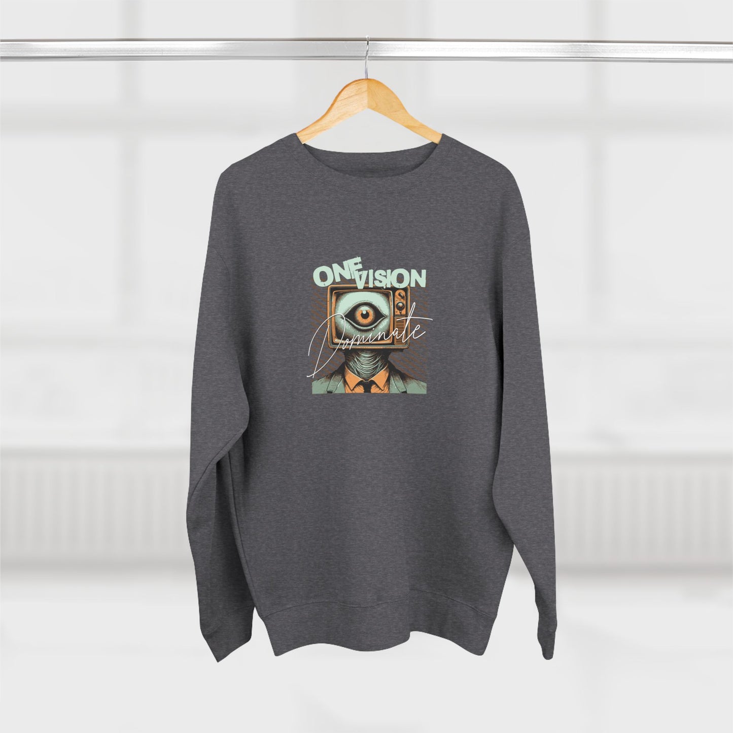 One Vision to Dominate Unisex Crewneck Sweatshirt - Stay Focused, Programmer Gift, Motivational Jumper, Inspirational Pullover, Computer