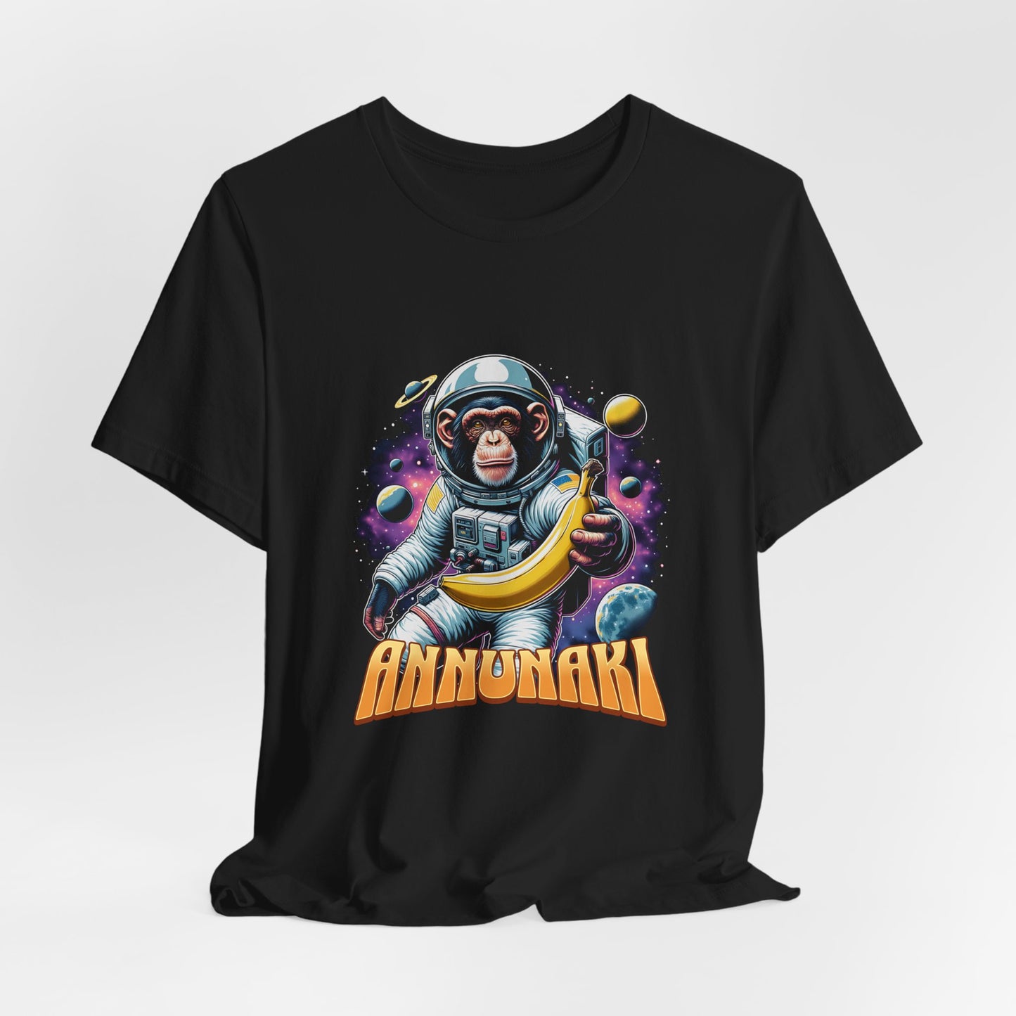 Cute Astronaut Monkey Tee, Unisex Short Sleeve Shirt, Space Lover Gift, Fun Casual Wear, Unique T-shirt for Kids & Adults