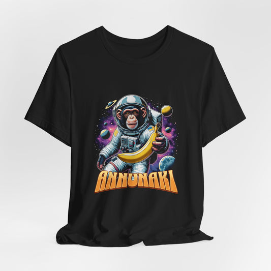 Cute Astronaut Monkey Tee, Unisex Short Sleeve Shirt, Space Lover Gift, Fun Casual Wear, Unique T-shirt for Kids & Adults