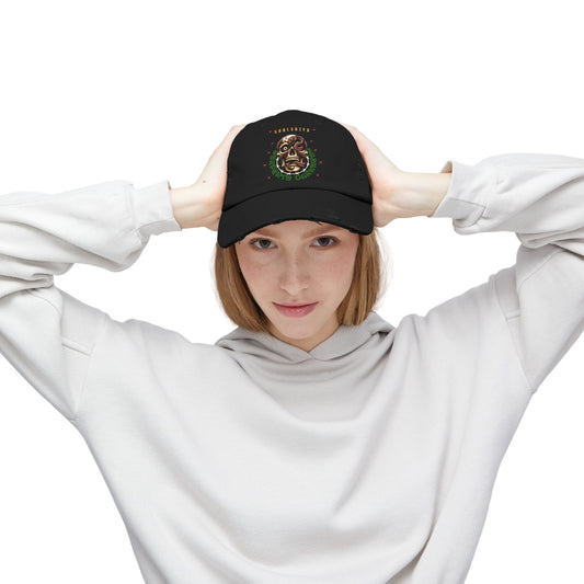 Soul Gazer Skull Snake Eye Distressed Cotton Twill Hat | Custom DTF Printed