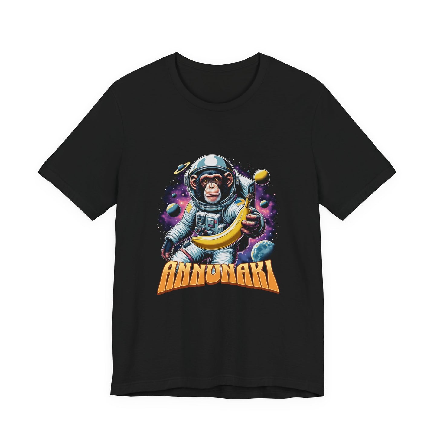 Cute Astronaut Monkey Tee, Unisex Short Sleeve Shirt, Space Lover Gift, Fun Casual Wear, Unique T-shirt for Kids & Adults