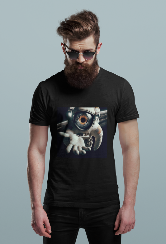 Astronaut Focus Tee, Unisex T-Shirt for Intense Awareness, Space Exploration Gift, Galaxy Graphic Shirt, Celestial Top, Cosmic Symbol Tee