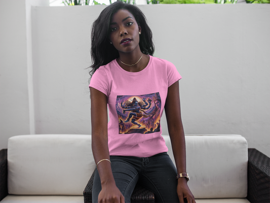 Hindu Alien God Tee, Unisex T-Shirt, Hindu Mythology Clothing, Short Sleeve Graphic Shirt, Hindu Deity Tee, Cosmic Print Top