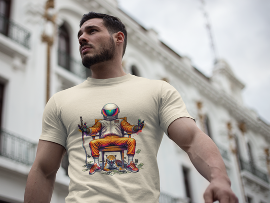 Self-Made Astronaut Alien Tee, American Dream Space Shirt, Astronaut Tiger Tee, Unisex Tee, Short Sleeve Tee