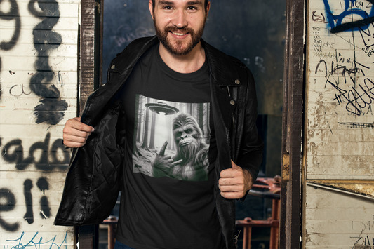 Rockstar Big Foot TShirt, Alien Spaceship Tee, Graphic Tee, Music Lover Shirt, UFO Shirt, Unisex Jersey Tee