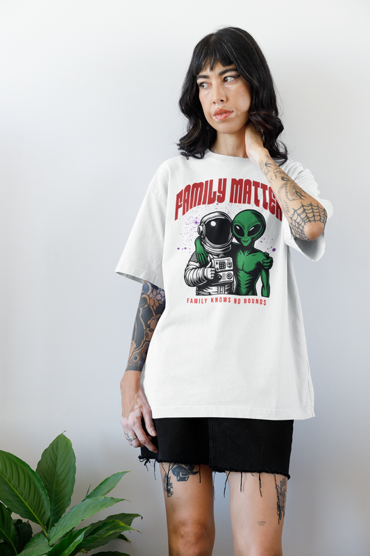 Embrace Cosmic Kinship with "Family Matters" T-shirt