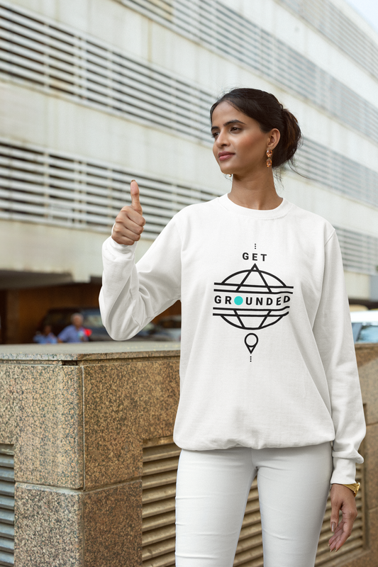 Grounded Feel Unisex Sweatshirt, Earthy Vibe Jumper, Comfortable Crewneck Pullover, Cozy Neutral Sweater, Mindful Clothing for Men and Women
