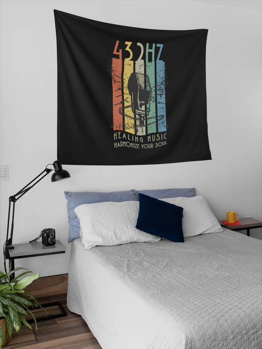 432 Hz Music Healing Tapestry  Spiritual Wall Art for Relaxation & Meditation