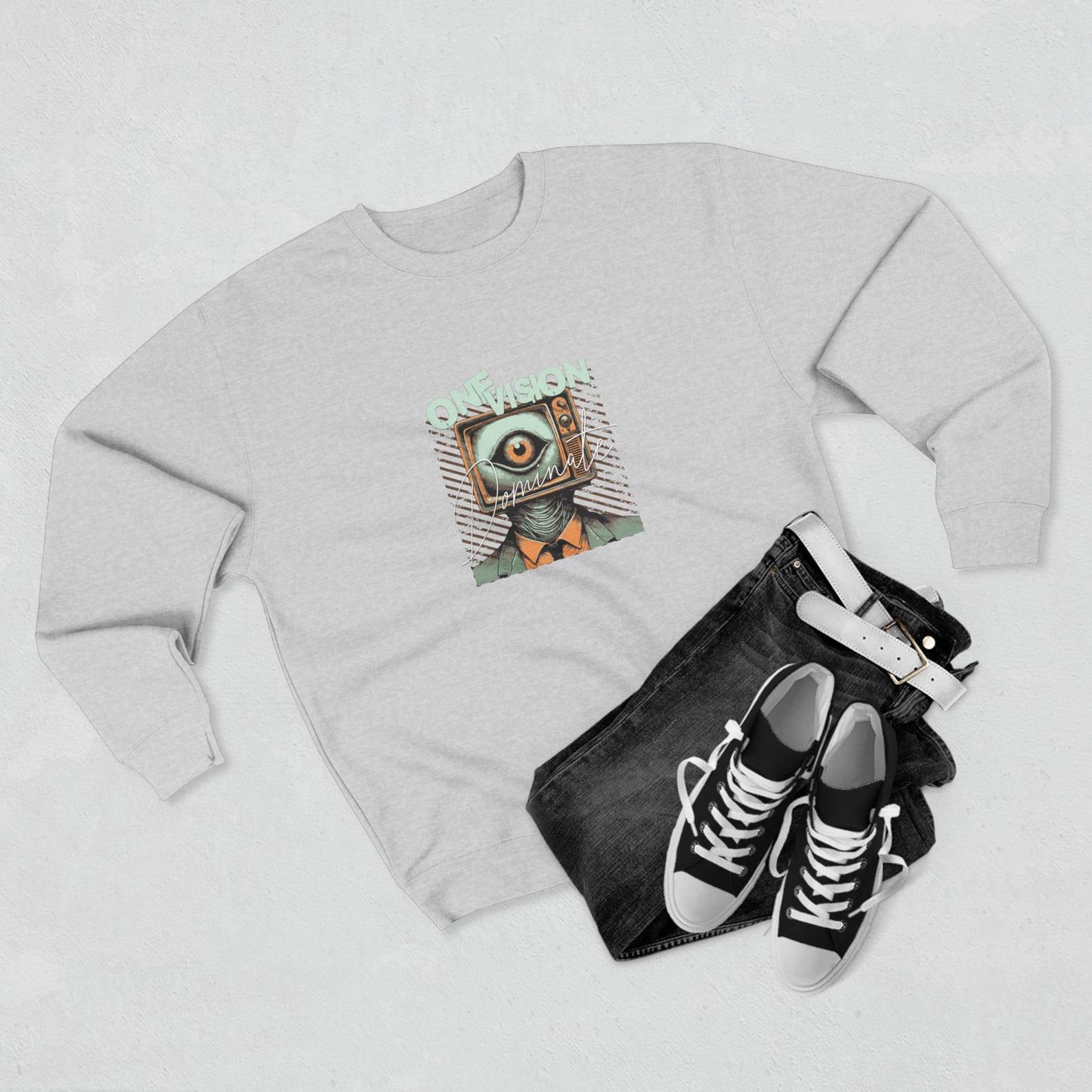 One Vision to Dominate Unisex Crewneck Sweatshirt - Stay Focused, Programmer Gift, Motivational Jumper, Inspirational Pullover, Computer