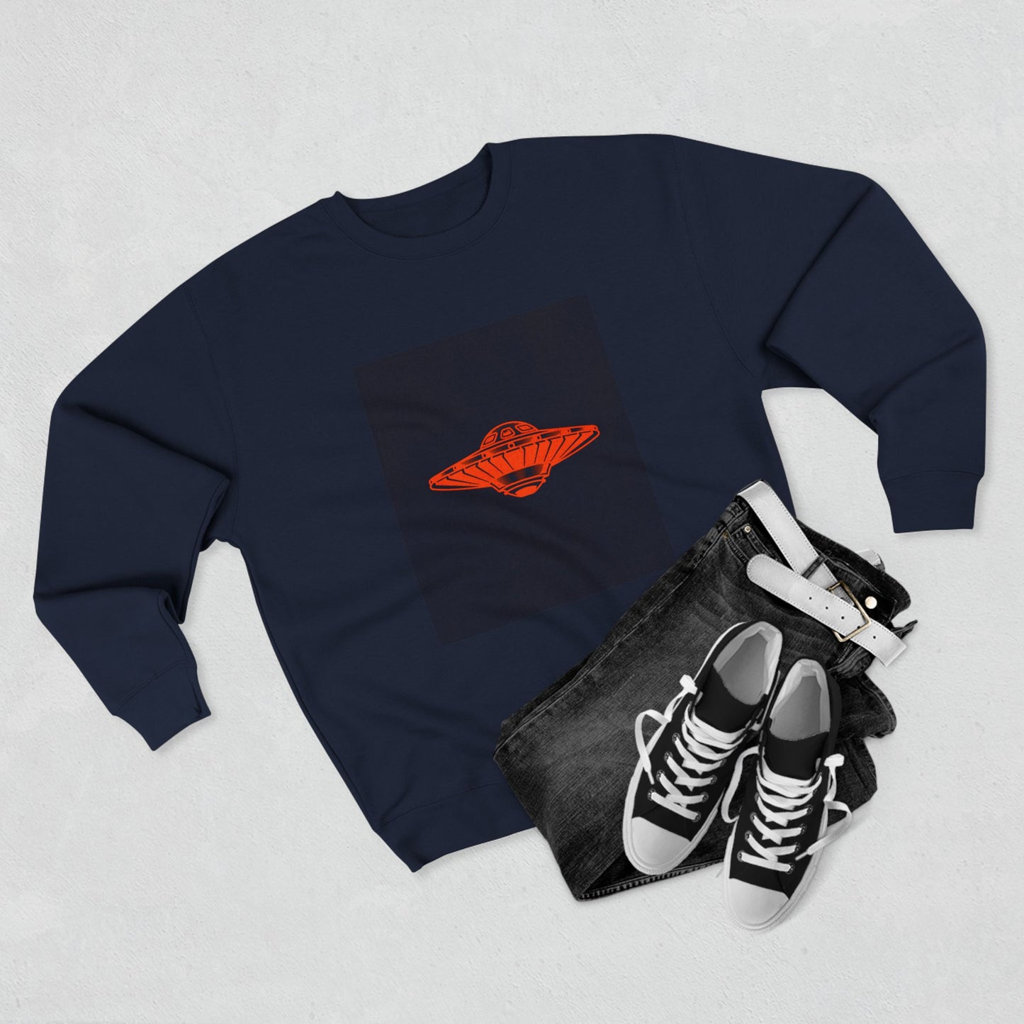 Reptilians Live Crewneck Sweatshirt, Alien Spaceship Unisex Pullover, UFO Print Sweater, Sci-Fi Graphic Jumper, Extraterrestrial Sweatshirt