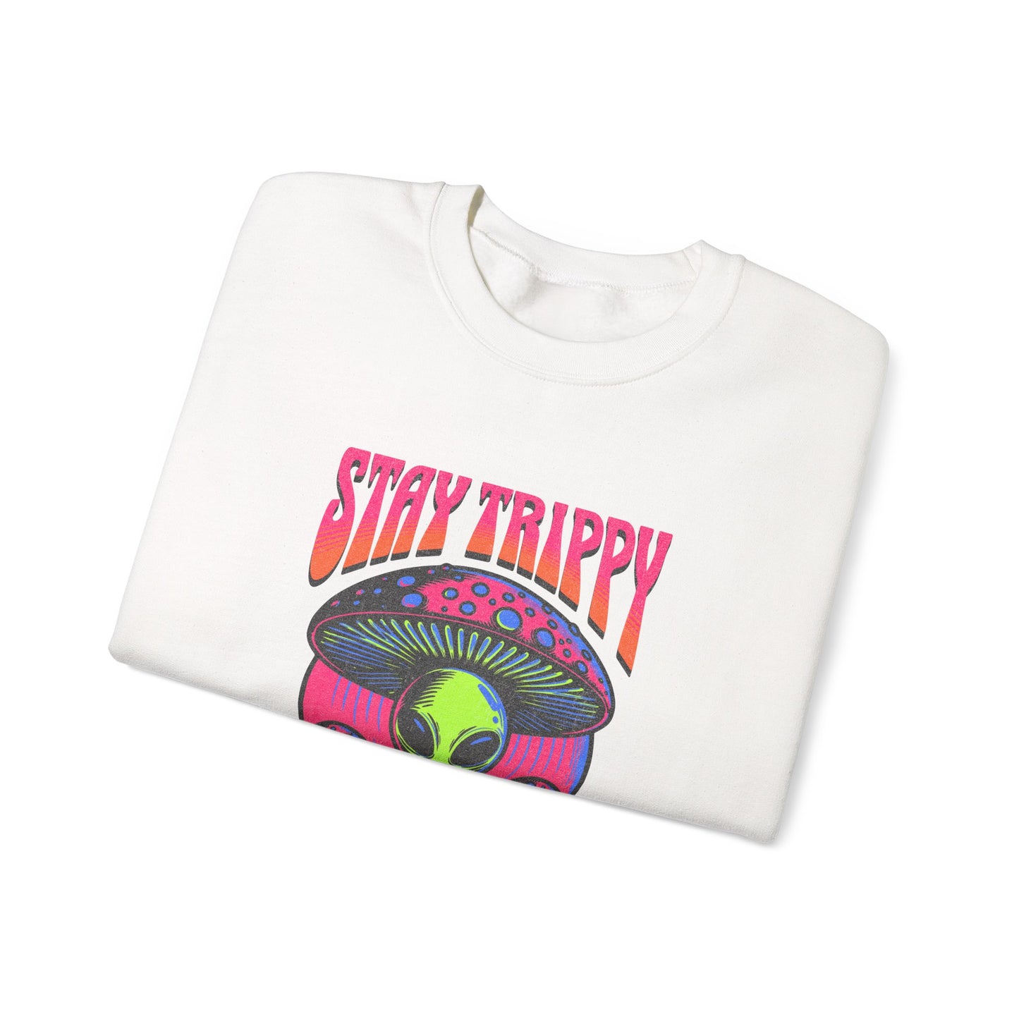 Stay Trippy Little Hippie Alien Sweatshirt - Unisex Crewneck, Heavy Blend Pullover, Galaxy Jumper, Cool Space Graphic Top, Retro UFO Sweater