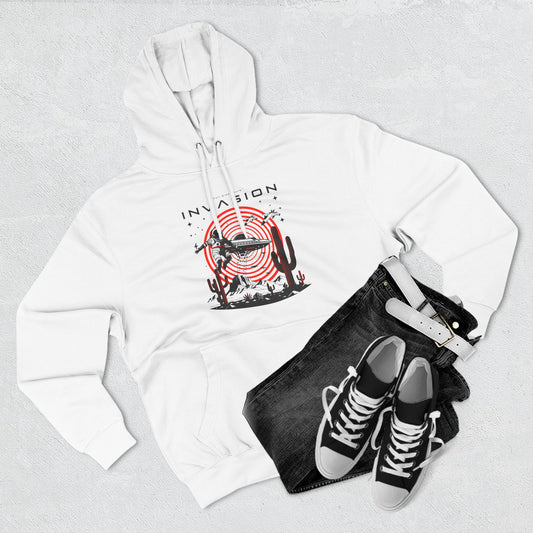 Full Disclosure Alien Invasion Fleece Hoodie, Extraterrestrial Women's Sweatshirt, Outer Space Three-Panel Fleece Jacket, UFO Invasion